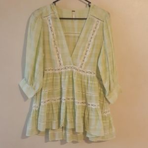 NWOT Free People lime tunic